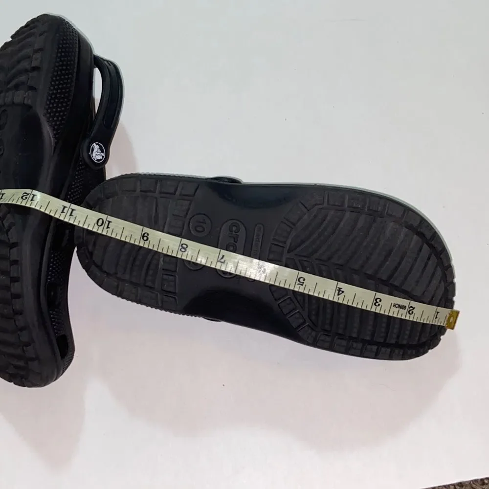 CROCS Kids Youth Black Slip-On Slippers Size M 10 W 12